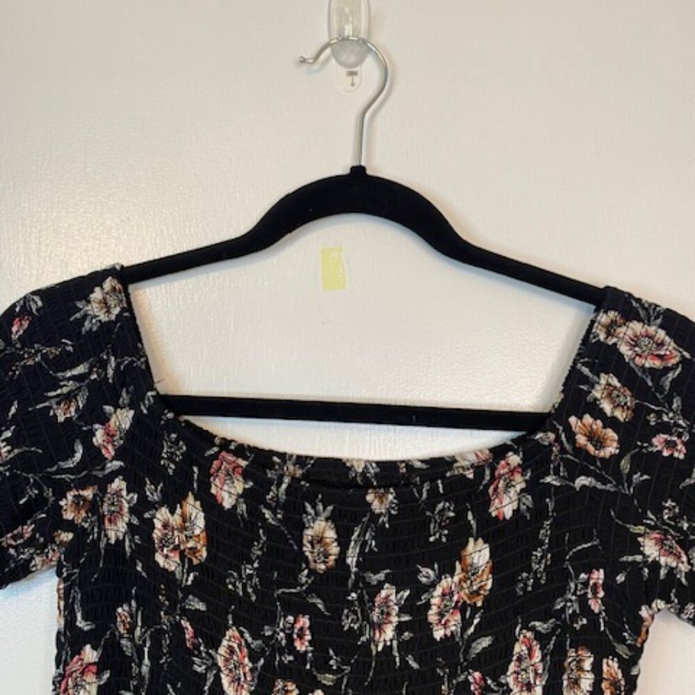 Xhilaration black and floral short sleeve Pants jumpsuit - Picture 8 of 11